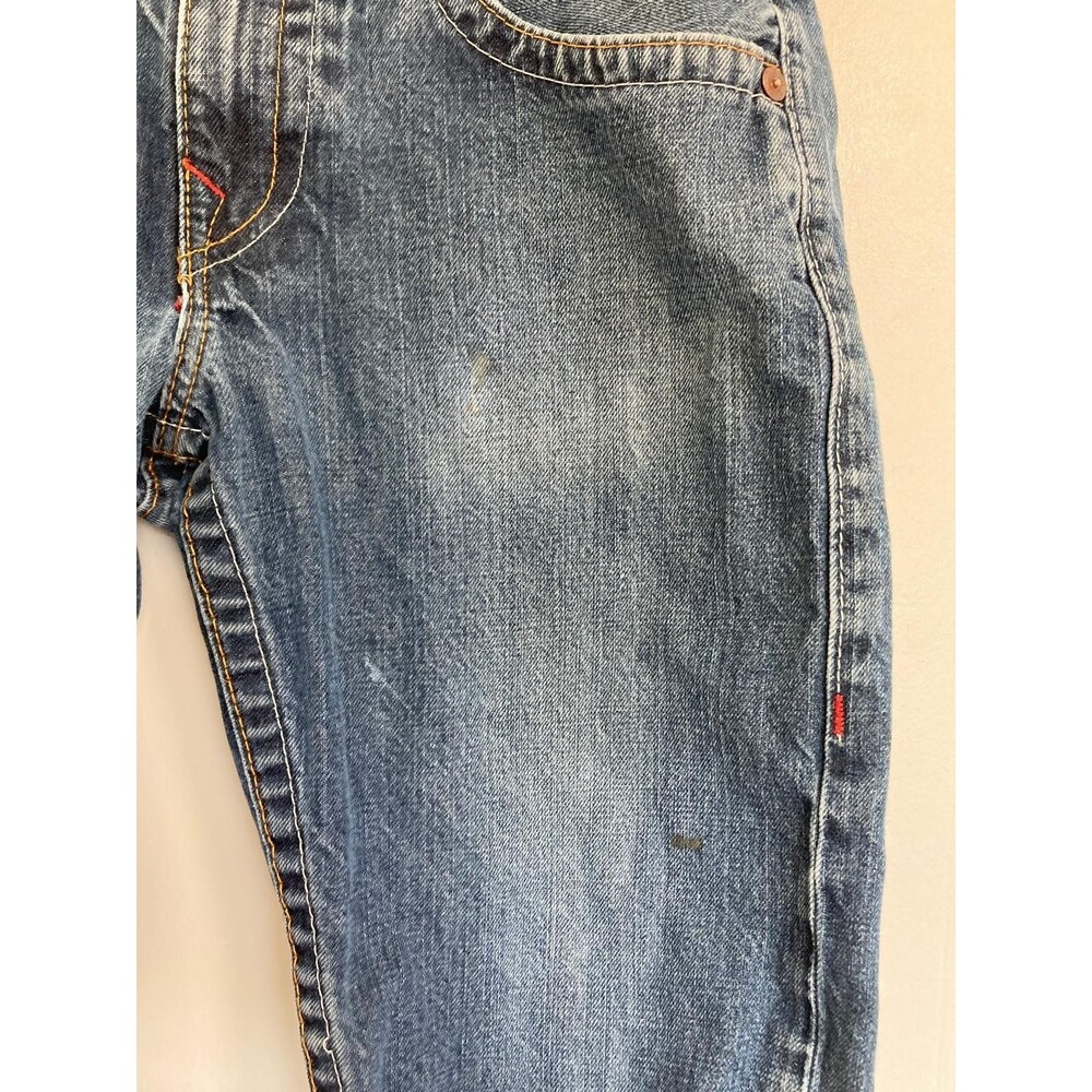 True Religion Jeans Cut Off Shorts Mens 32 Denim Fray Hem Jorts Blue - Picture 7 of 11